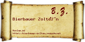 Bierbauer Zoltán névjegykártya